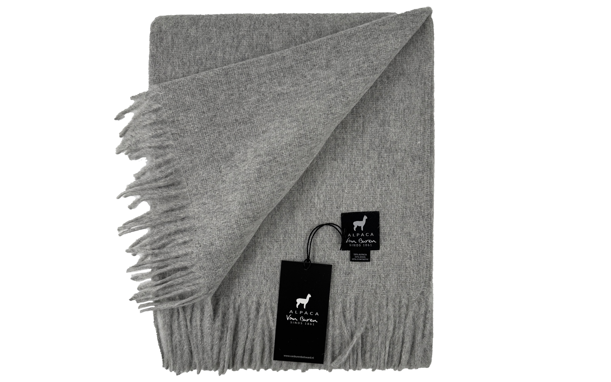 Alpaca plaid van Buren Lichtgrijs