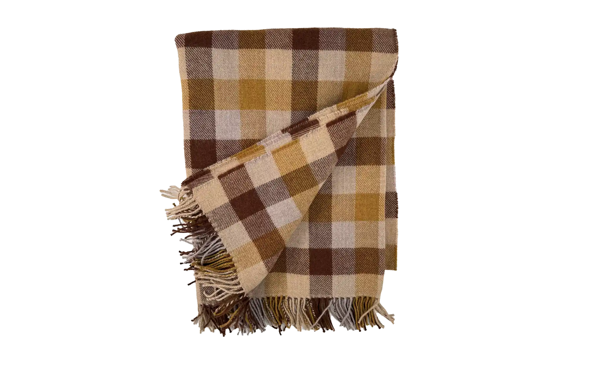 Geruite Plaid 200 x 145 cm Caramel