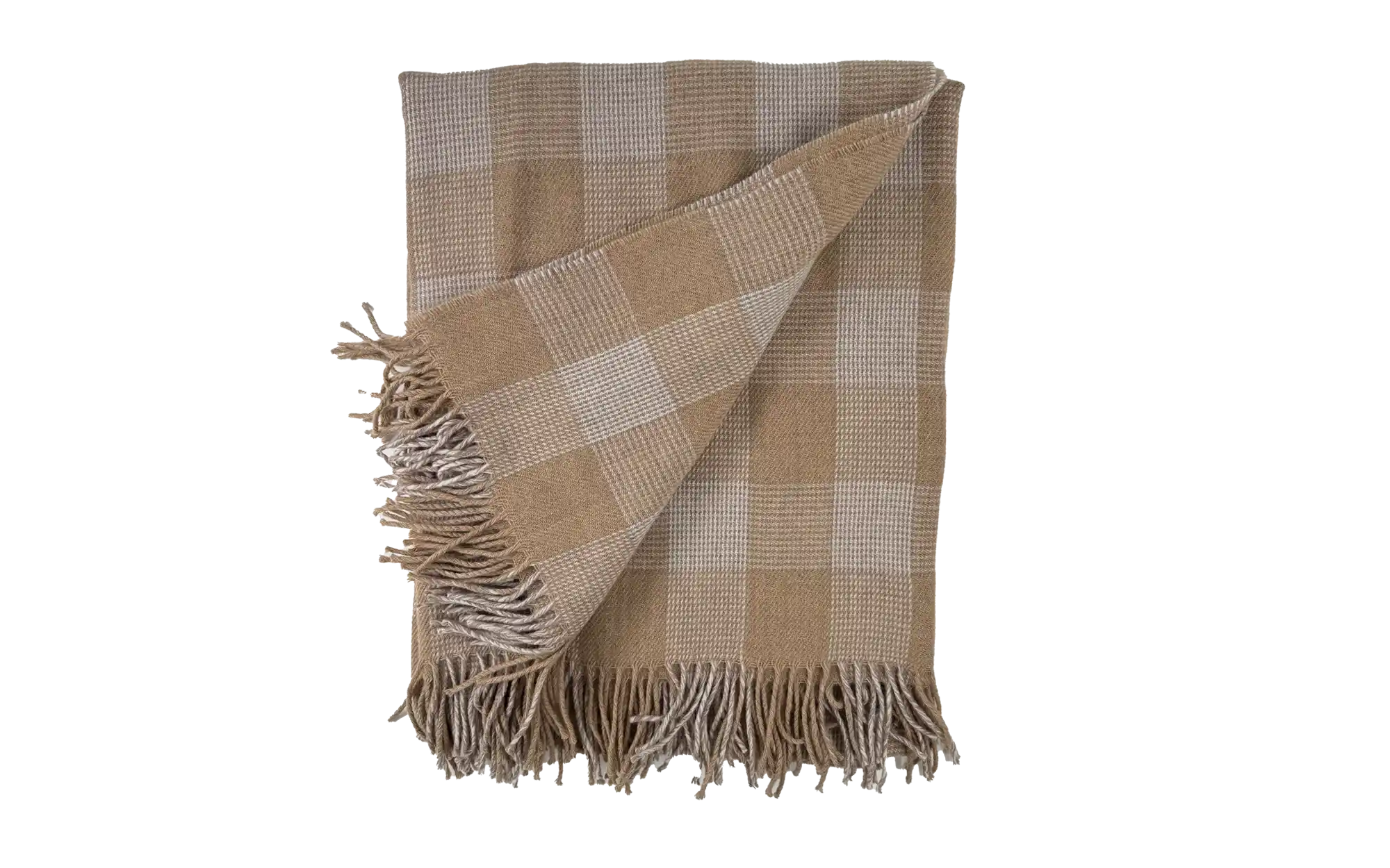 Geruite Plaid 200 x 145 cm Zand